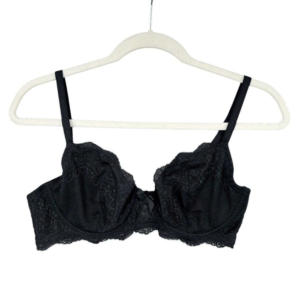 Gilligan & O'Malley‎ Intimates Black Lace Balconette Bra 36C Underwire Padded
